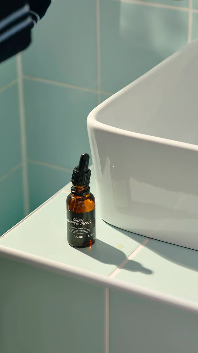 Vegan Leather Jacket Hair and Beard Oil